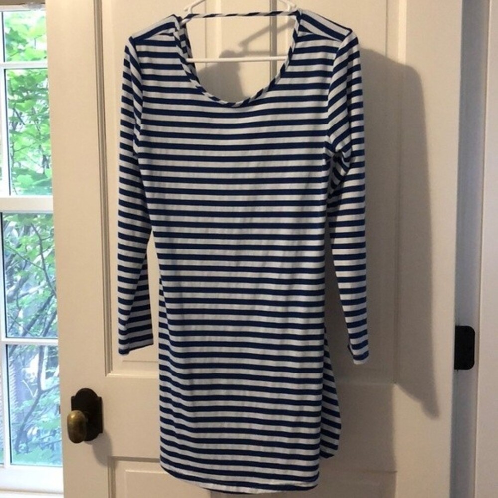 Eunice Lai Blue and White striped Dress